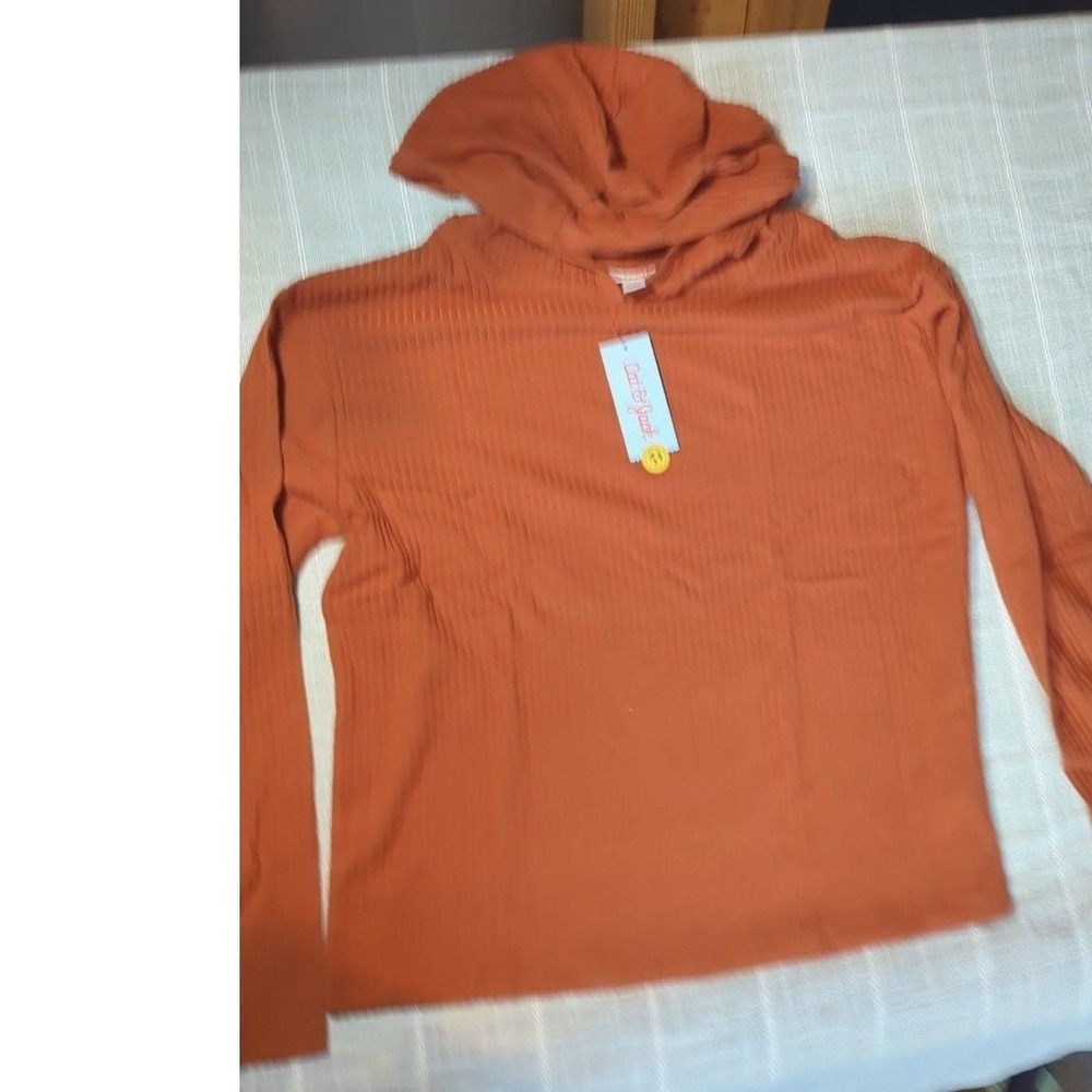 Cat‎ & Jack Kids Ribbed Knit Hoodie 2 Pack Rust Orange Grey XXL 18 NWT SOFT - Picture 3 of 7